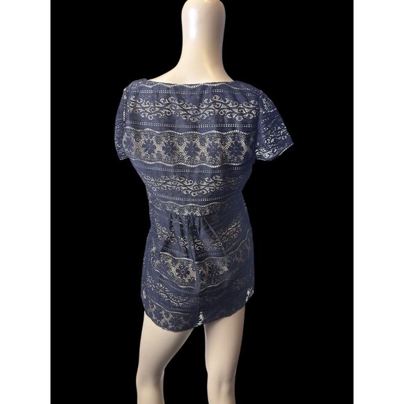 ECI New York Babydoll Lace Whimsigoth Scoop Neck Top Womens Small Y2K - Picture 7 of 13